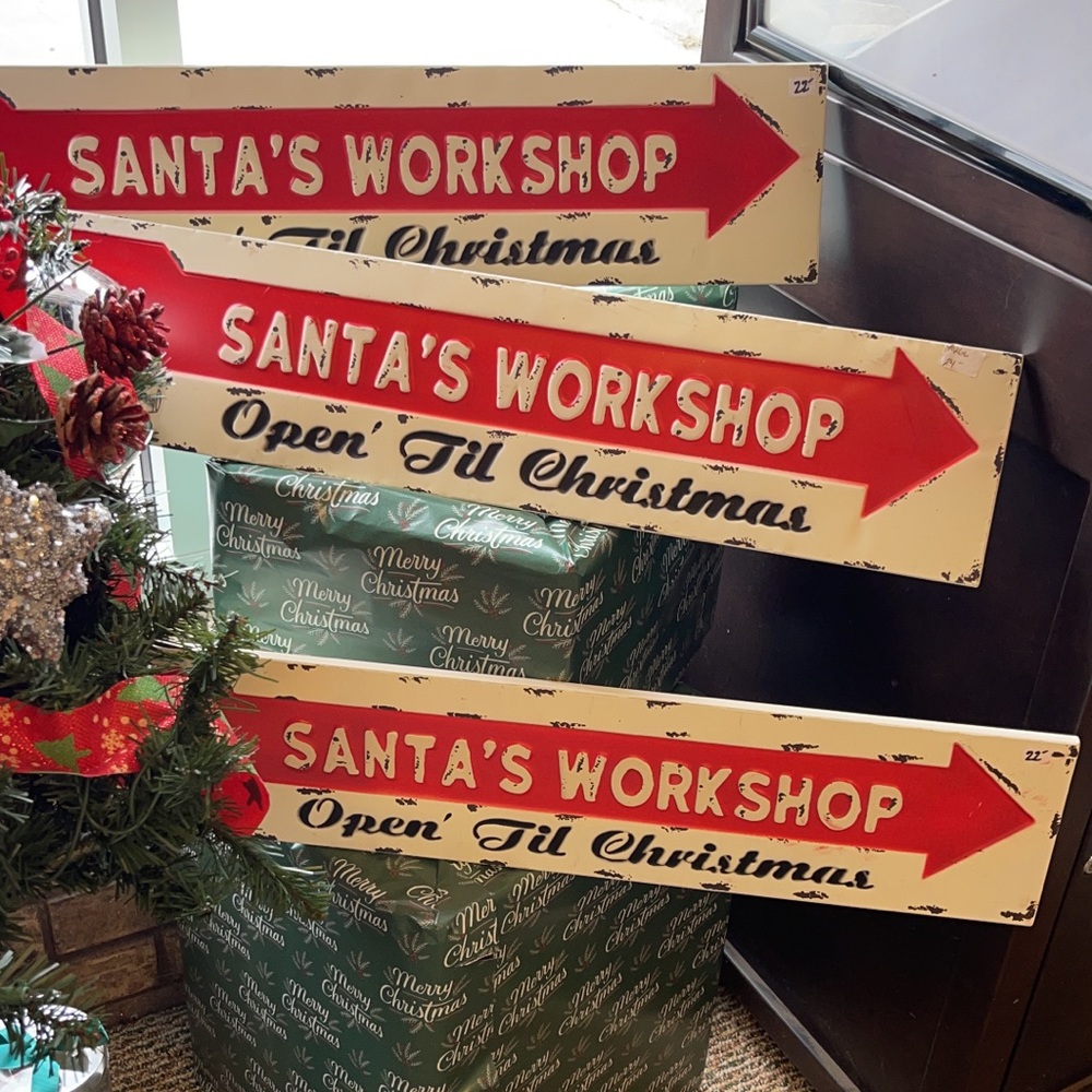 Santa workshop sign